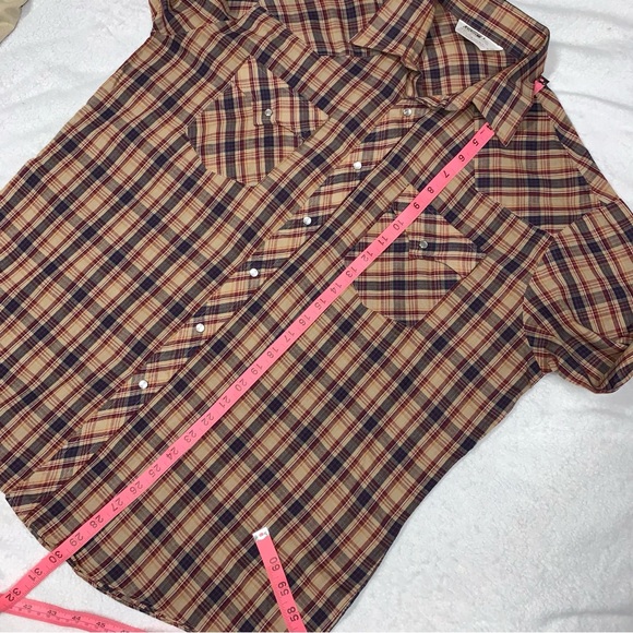 Vintage Montgomery Ward Plaid Lightweight Longsleeve Snap Up Shirt sz L - Picture 8 of 9
